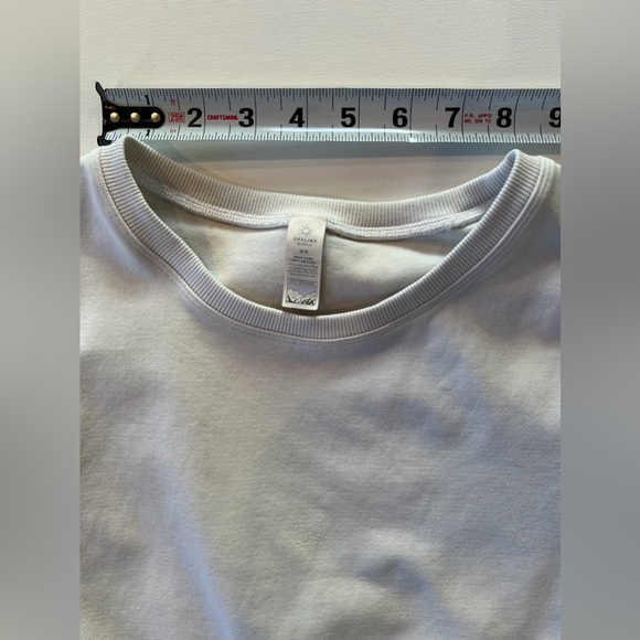 Aerie Offline Classic White Crop Top Medium Nylon Blend Workout Gym Shirt - Picture 7 of 11